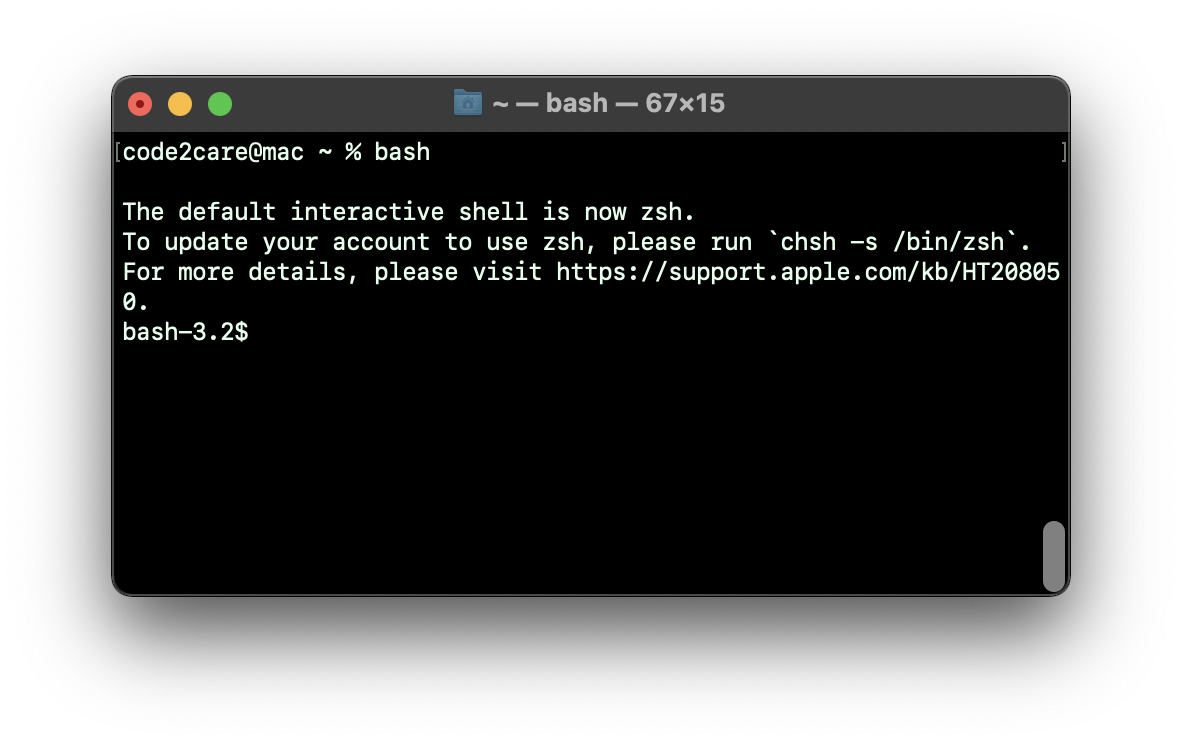 macOS Monterey - Bash - The default interactiv shell is now zsh